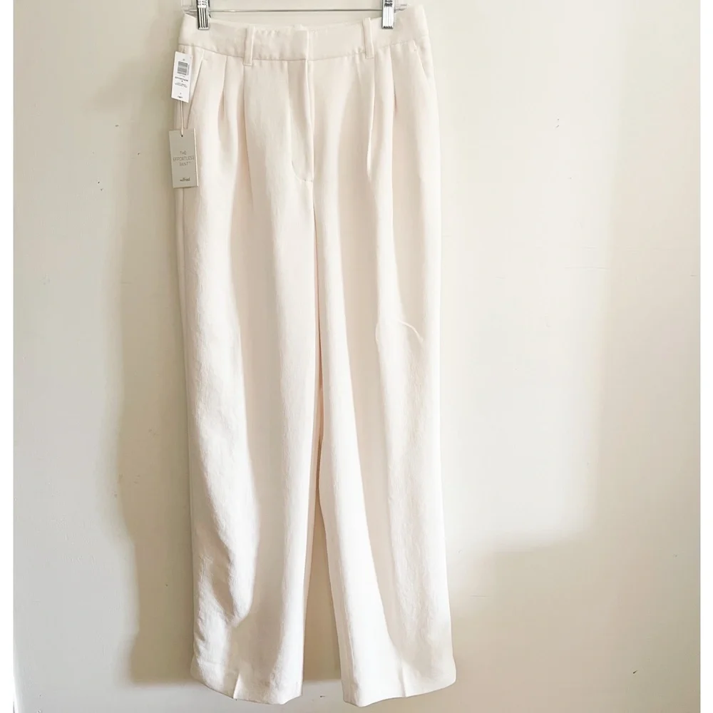 Aritzia Wilfred Effortless High Wide Leg Pant In Light Birch Size 8 - Picture 5 of 14